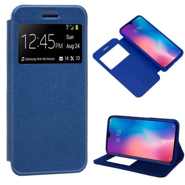 Funda Flip Cover para Xiaomi Mi 9 Liso Azul