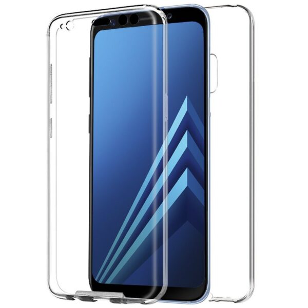 Funda Silicona 3D para Samsung Galaxy A8 (2018) (Transparente Frontal + Trasera)